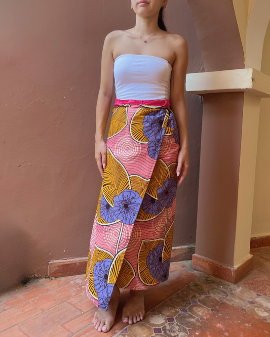 Reversible wrap skirt (Wax x Wakh) *Long