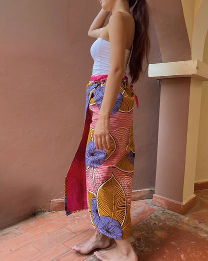 Reversible wrap skirt (Wax x Wakh) *Long