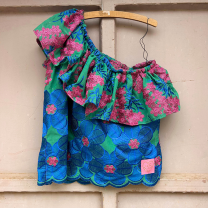 ワンショルダーフローラルトップス