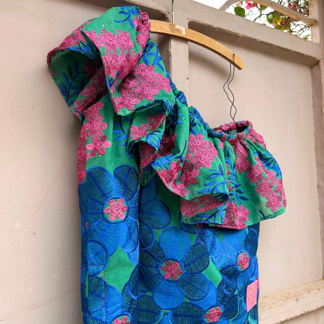 ワンショルダーフローラルトップス