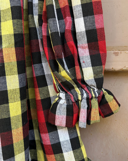  Decollete dress - Multi gingham color