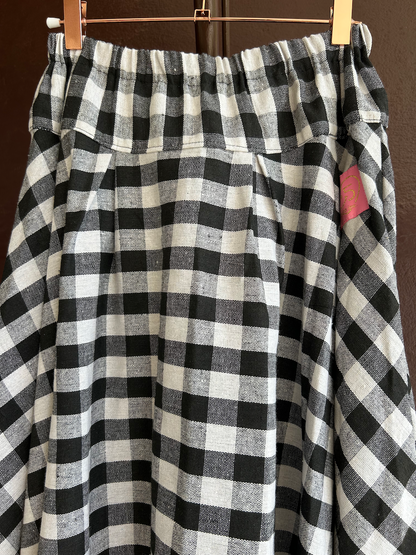 Ribbon Circular Dress (Black and White Gingham) 