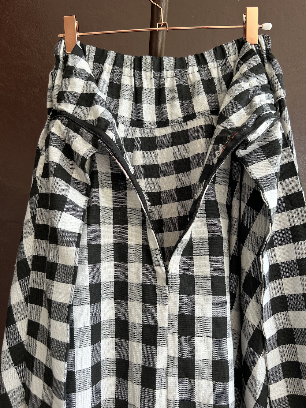 Ribbon Circular Dress (Black and White Gingham) 