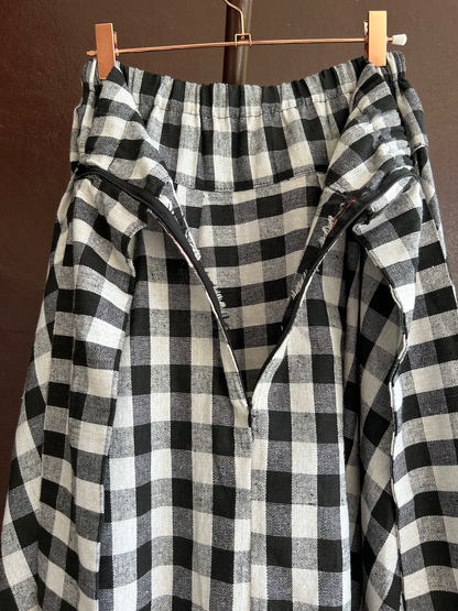 Ribbon Circular Dress (Black and White Gingham) 