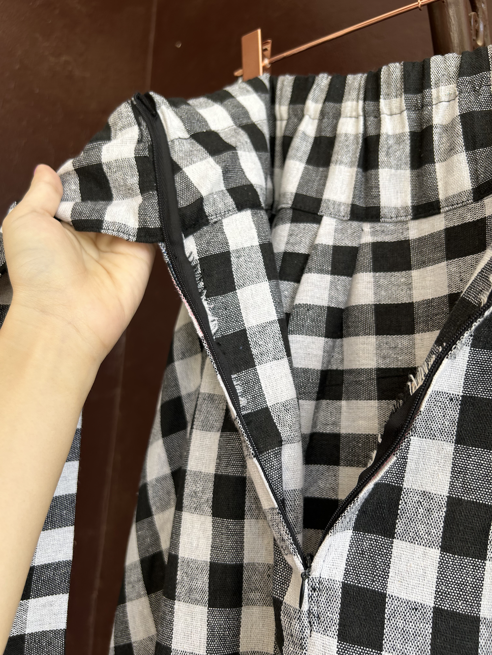 Ribbon Circular Dress (Black and White Gingham) 