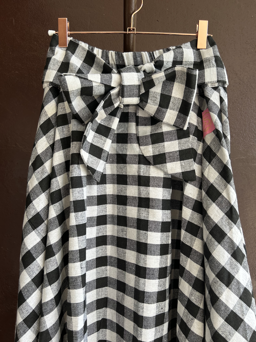 Ribbon Circular Dress (Black and White Gingham) 